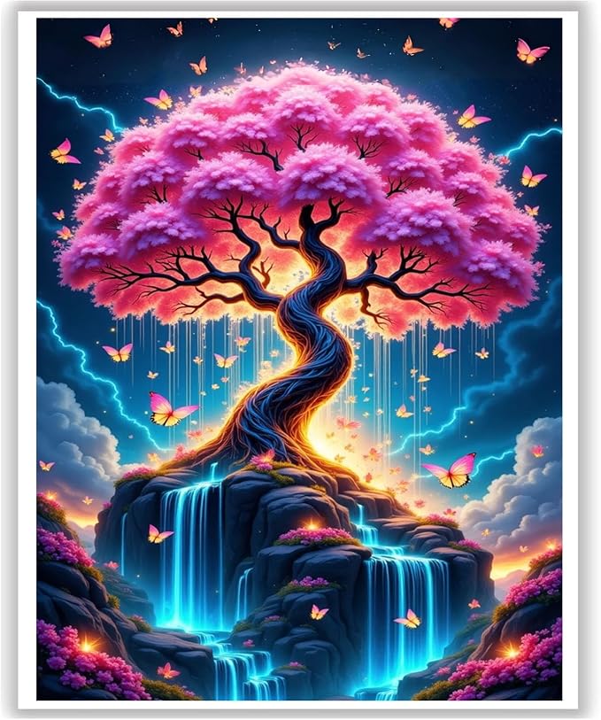 Tree of Life Paint by Numbers Kit for Adults, Paint by Number for Adults | Tree of Life Paint by Numbers for Adults Beginner, Tree Paint by Numbers for Gift Home Wall Decor 16x20 Inch Frameless