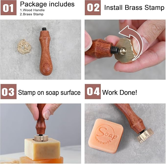 Custom Soap Stamp for Homemade Soap, Durable Handmade Soap Making Tool | Personalized Unique Logo Text Design Brass Stamps, Wedding Craft Gift, DIY Imprint Signature Branding, Pottery Clay Stamps