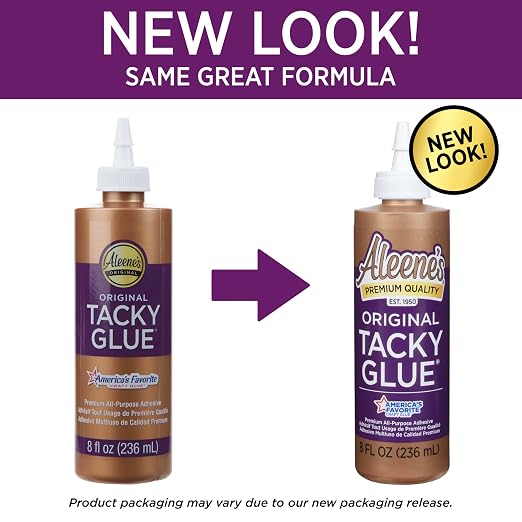 Aleene's All Purpose Tacky Glue, 8-Ounce, Clear (15599) | All-Purpose Craft Adhesive, Strong Clear-Drying Glue for Wood, Paper, Ceramic, & DIY Projects