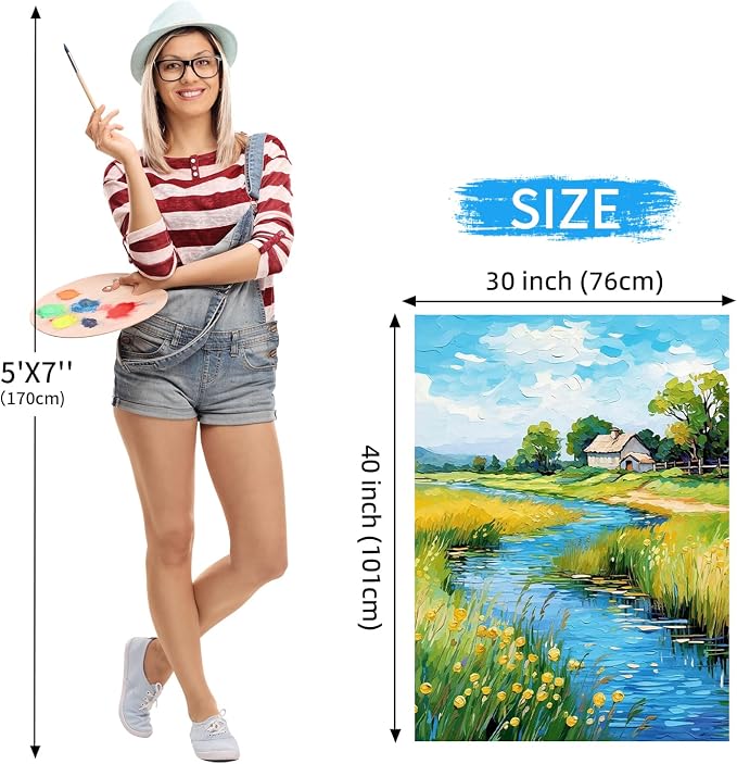 2 Pack 30x40 Canvas Stretched Canvases for Painting | Large Canvas for Painting, White Painting Canvases for Acrylic, Oil, Tempera, Watercolor or Other Paints (4Pack)