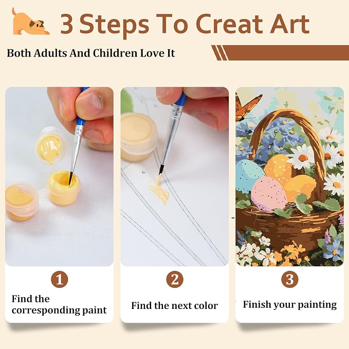 Reivworl Easter Paint by Numbers Kit for Adults Beginner 16×20 inch