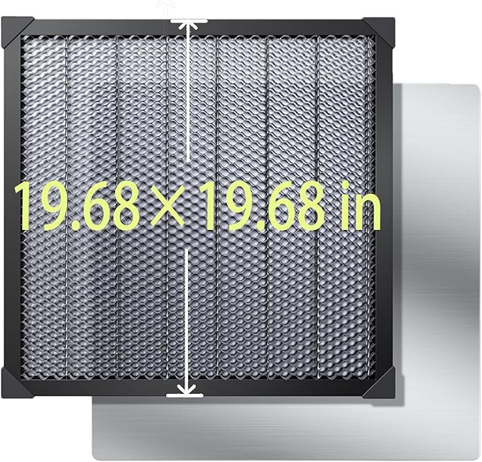 Honeycomb Laser Bed 500×500mm Honeycomb Working Panel for Heat Dissipation and Desktop-Protecting, Honeycomb Working Table with Aluminum Panel for Most Laser Cutter