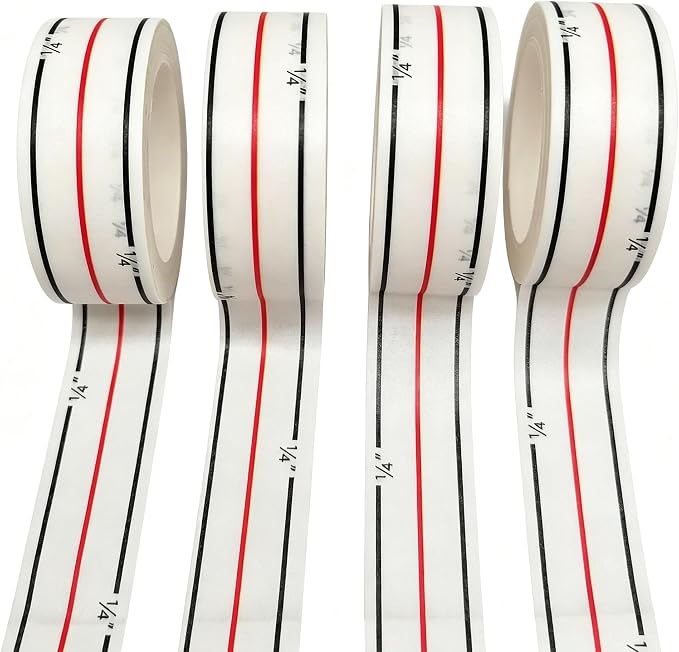 HONEYSEW Diagonal Seam Tapes Sewing Basting Tape for Sewing Straight Diagonal Seams Instruction Tool Seamingly Accurate Seam Guide for Sewing Machines (4 Rolls)
