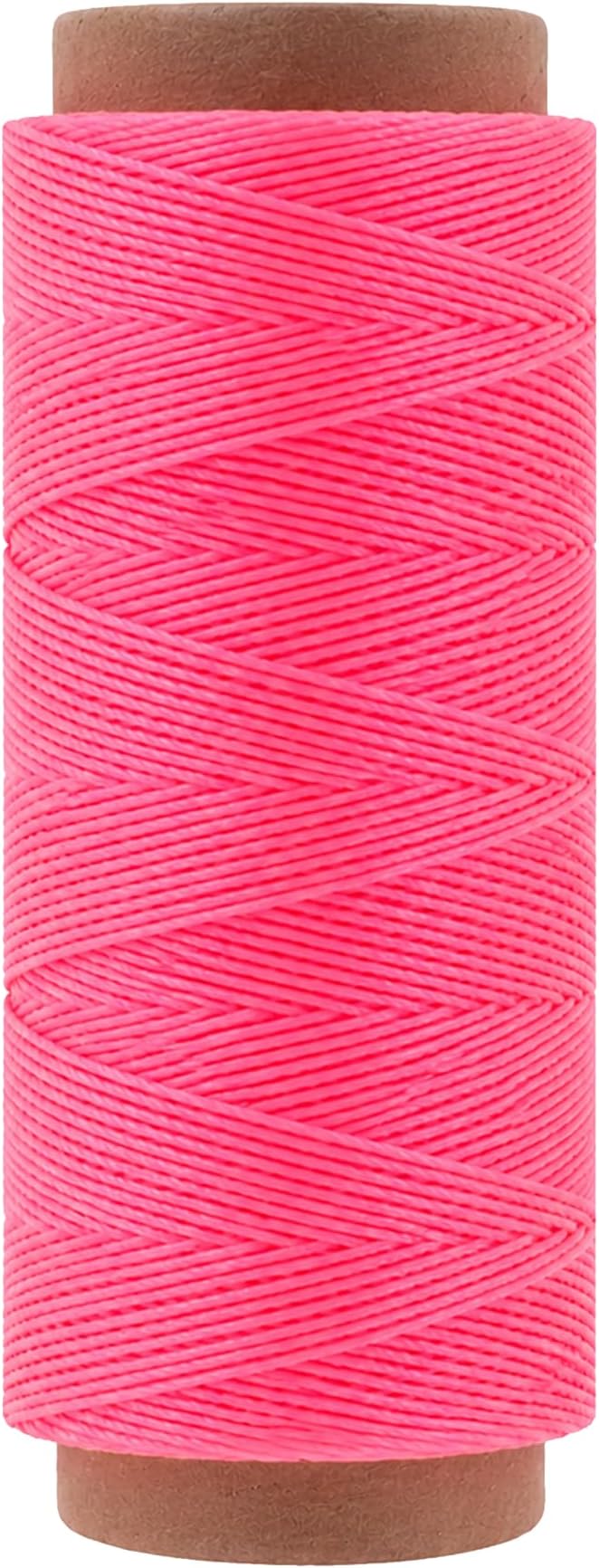 Mandala Crafts 100M 0.65mm Hot Pink Round Waxed Thread for Leather Sewing