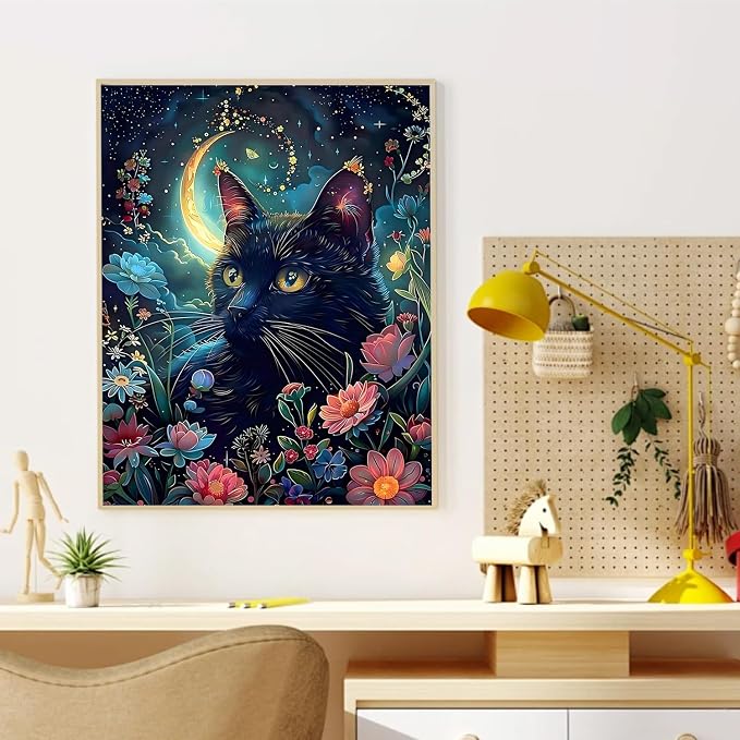 CRZMODE Cat Paint by Numbers Kit for Adults, Cat Paint by Numbers for Adults, Acrylic Painting Crafts for Home Decor Gift (16x20inch)