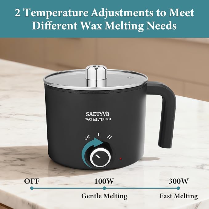 SAEUYVB Candle Making Kit with 1.8L Wax Melter Pot | Wax Melter for Candle Making with Thermometer,Spoon,Complete Candle Making Supplies for Adults Beginnner