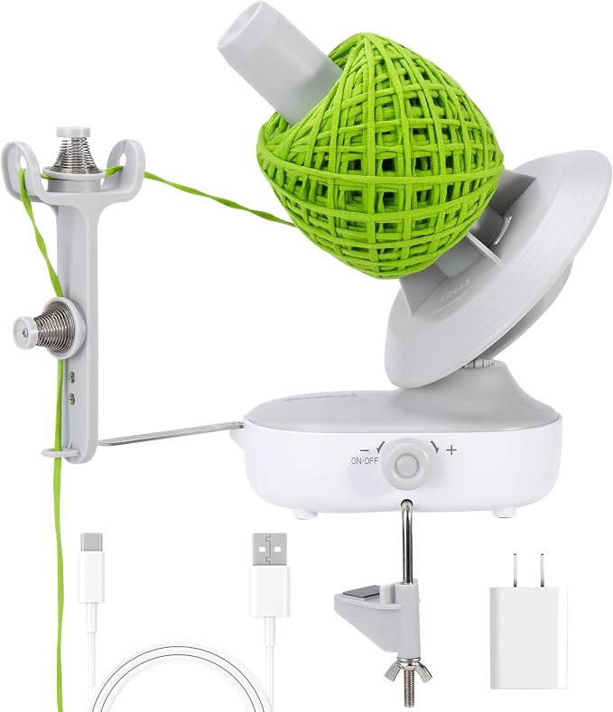 Electric Yarn Winder Pro, Upgraded 10oz Large Capacity for Knitting Lovers | Effortlessly Auto Winding Compact Yarn Cakes, Adjustable Stepless Speed for Most Yarn Type, Ideal Gift for Yarn Enthusiasts