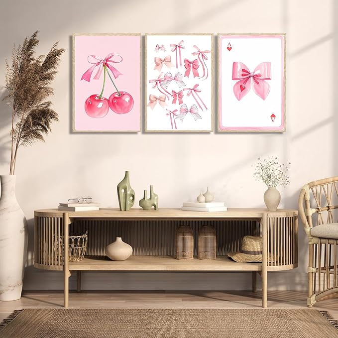 3 Pack Pink Bows Diamond Art Kits for Adults Square Diamond Painting Kit