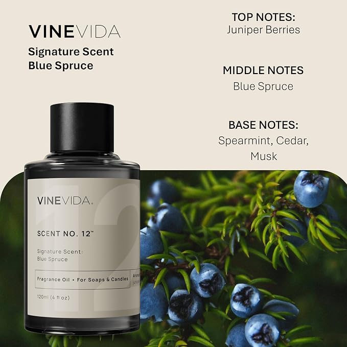 VineVida 4oz Blue Spruce Fragrance Oil - Made in USA Candle & Soap Scents