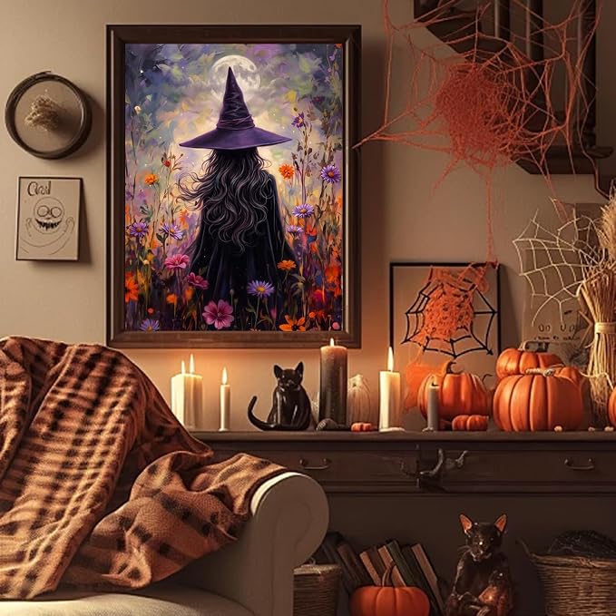 Paint by Numbers Kit for Adults, Witch Adult Paint by Number Kits 16x20 in | Halloween Painting by Numbers for Adults, Acrylic Paint, DIY Crafts for Adults, Ideal Gifts or Home Wall Decor, Frameless