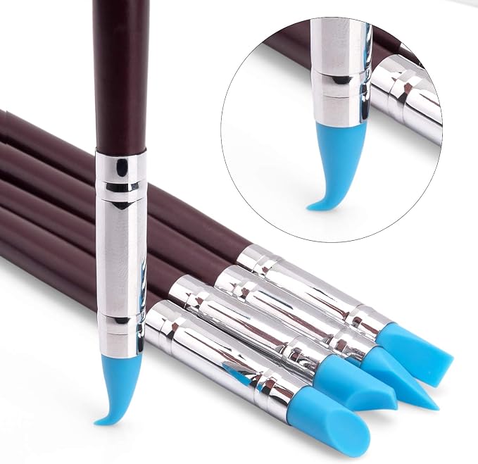 10PCS Silicone Color Shaper Tools, Clay Sculpting Tools for Artists | Soft Silicone Tip Tools For Painting, Oil Pastels, Resin And Clay. Ideal For Blending, Shaping And Applying Masking Fluid.