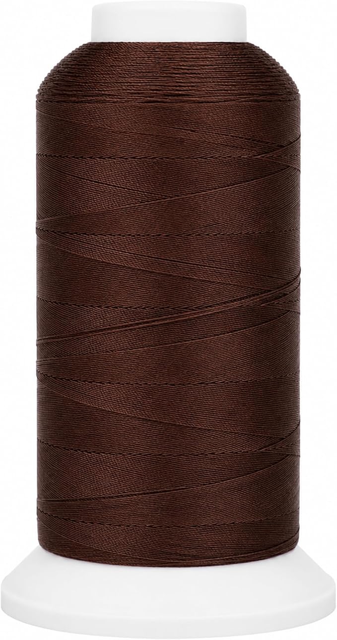 Mandala Crafts Dark Brown Tex 70 Polyester Heavy Duty Thread for Upholstery | 1500 Yds T70 UV Resistant Strong Thread for Leather Sewing, Marine, Drapery, Jeans, Hair Weaving & Extension, Outdoor