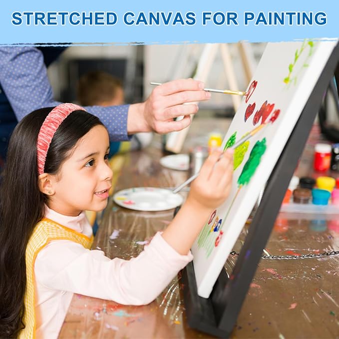 ESRICH Stretched Canvas for Painting, 2 Pack 9x12 Inch Canvas Value Pack,Primed Acid-Free Cotton Blank Canvases, Painting Canvas for Oil & Acrylic Paint.