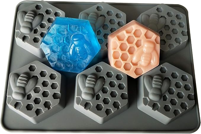 2Pcs 3D Bee Silicone Soap Molds for Homemade Soaps | Chocolate Jelly Cake Making