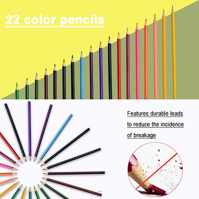 Darnassus 132-Piece Art Set, Deluxe Professional Color Set, Art Kit for Kids and Adult, With Compact Portable Case