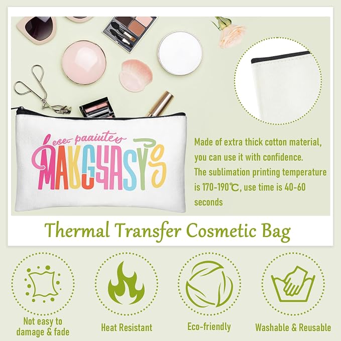 Legigo Blank Canvas Bags Zipper Pouch Makeup Bags Pencil Pouch Bulk | Multi-Purpose, Sturdy Canvas Pouch with Zipper, Cosmetic Travel Toiletry Bag for DIY Crafts, Gifts & Storage, 8.3 x 5 Inch
