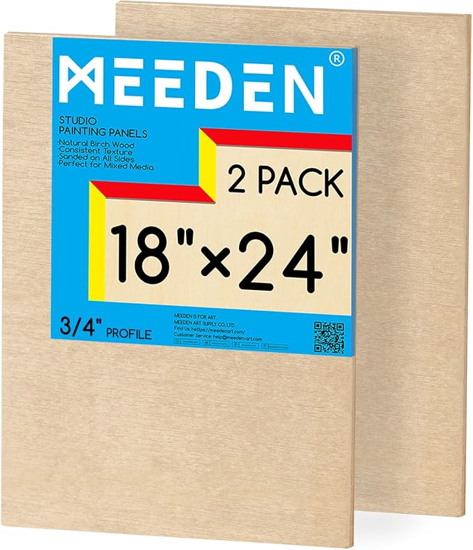 MEEDEN Unfinished Wood Canvas Board:18x24 Canvas Panel Pack of 2