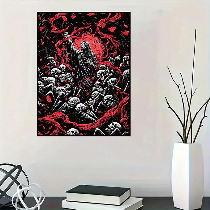 Lophomie Diamond Art Kits for Adults Skull Diamond Painting Kits 12x16 in