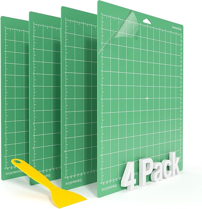 Cutting Mat for Cricut,12x12 inch 4 Pack Variety Cutting Mats StandardGrip,Replacement Accessories for Cricut Maker 3/Maker/Explore 3/Air 2/Air/One