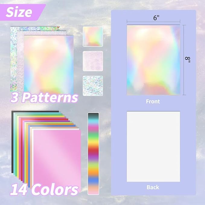30 Pack Metallic Cardstock Paper Sheets 250gsm/92lb 6×8inch