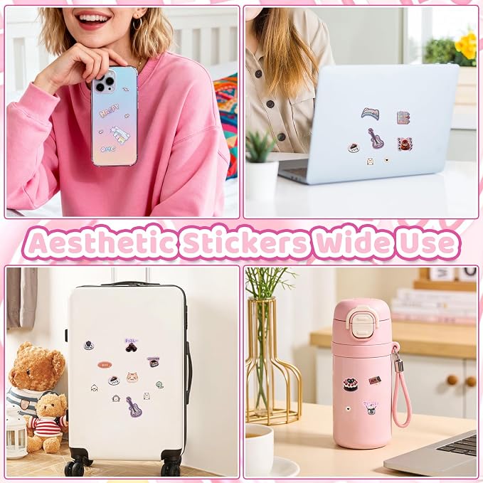 Tmtains 1000+Pcs Japanese Sticker Book for Scrapbook 60 Sheets Heisei Retro Korean Stickers for Journaling Aesthetic Japanese Sticker Book for Adults DIY Crafts Junk Journal (Pink & Apricot Dessert)