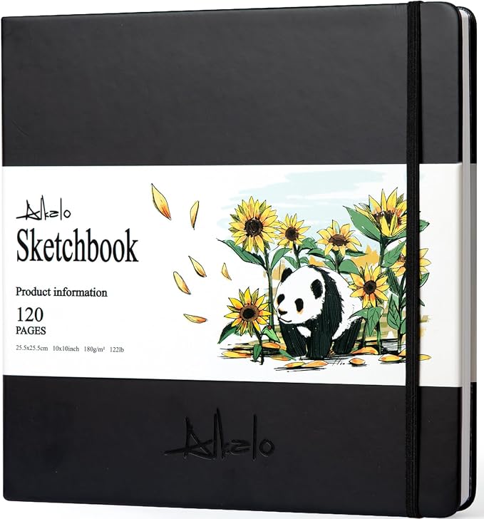 Sketchbook for Drawing, 120 Pages Sketch Book, 122LB/180GSM Thick Paper | Mixed Media Sketchbook for Charcoal Pencil, Inks Pen, Colored Pencil, Acrylic Marker, Oil Pastel