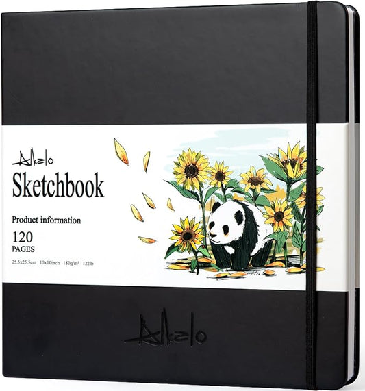 Sketchbook for Drawing, 120 Pages Sketch Book, 122LB/180GSM Thick Paper | Mixed Media Sketchbook for Charcoal Pencil, Inks Pen, Colored Pencil, Acrylic Marker, Oil Pastel