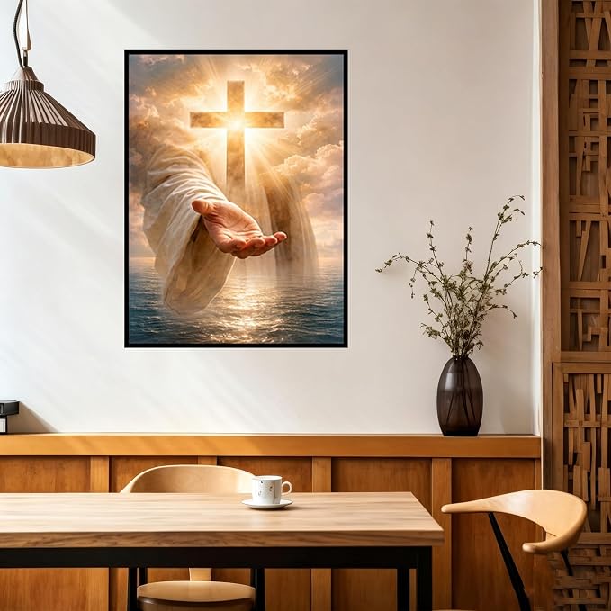 Benjenes Jesus Diamond Art Kits for Adults, Cross Diamond Painting