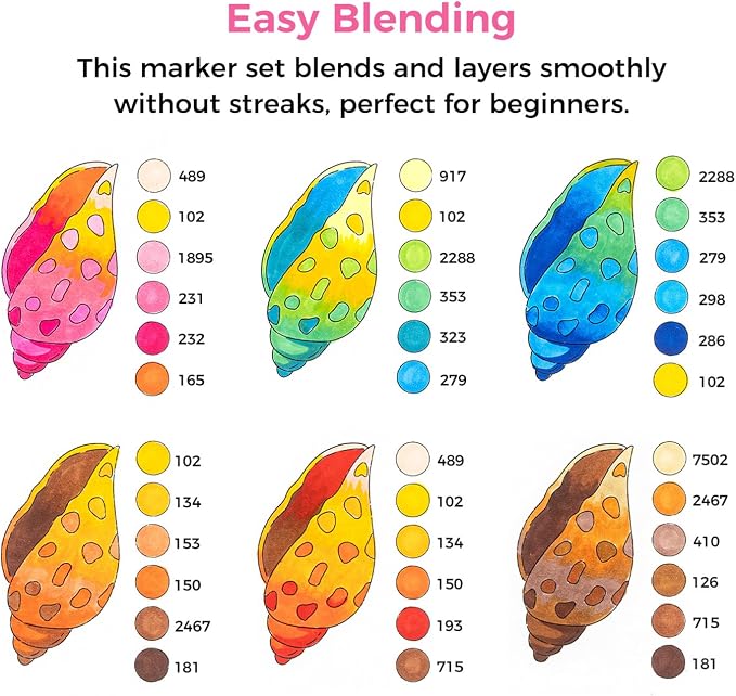 Ohuhu Alcohol Markers Fine& Chisel 96 Colors for Beginners Adults Coloring | Sketching Markers for Drawing Illustration, Dual Tips Alcohol-based Art Marker, 2 Colorless Blender& 2 Storage Case