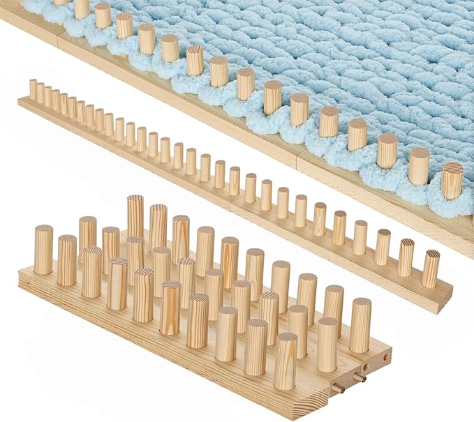 ARTACE 46" Chunky Blanket Loom, Wooden Loom for Chunky Throw Blanket, Adjustable Size Hand Knitting Kit, Ideal and Friendly for DIY Beginners