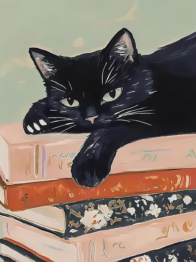 Black Cat Diamond Art Kits for Adults Diamond Painting Kit for Beginner