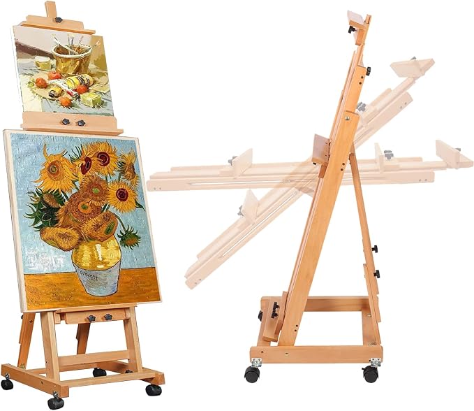 Art Easel for Painting, H-Frame Standing Studio Painting Easel