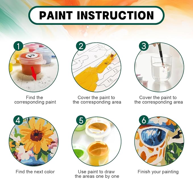 Possoco Framed Paint by Numbers Kit for Adults Beginner & Kids Ages 8-12, Animals Giraffe Adult Paint by Number Kits on Canvas, DIY Acrylic Number Painting for Teens for Home Decor 8x12 Inch
