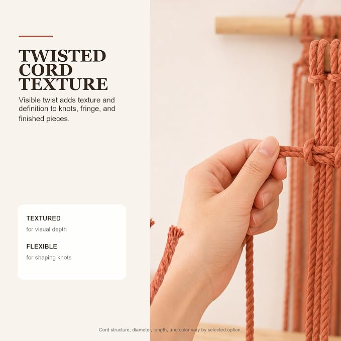 Macrame Cord 3mm x 109Yards (328Feet), Natural Cotton Macrame Rope - 4 Strands Twisted Macrame Cotton Cord for Wall Hanging, Plant Hangers, Crafts, Gift Wrapping and Wedding Decorations, Sky Blue