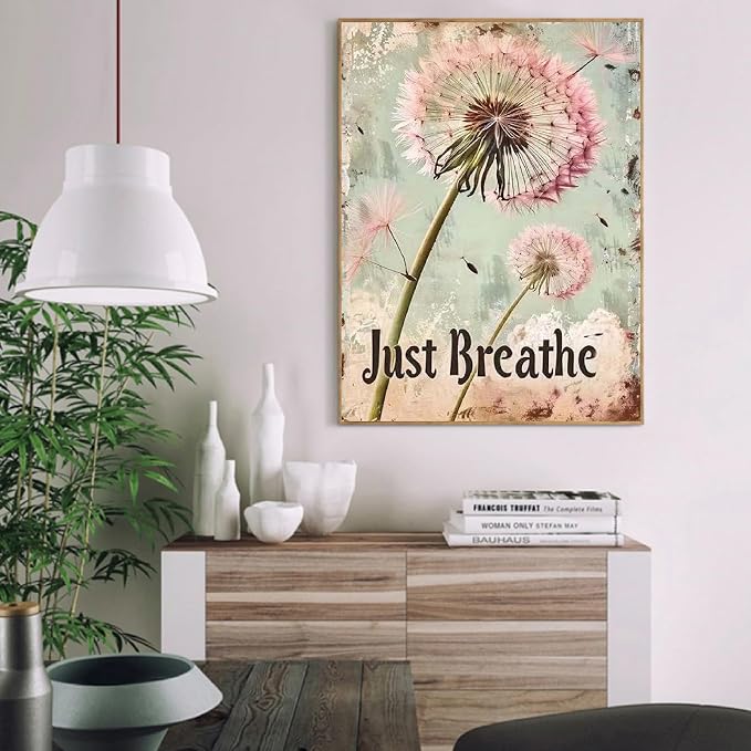 pchmcu Dandelion Paint by Numbers Kits for Adults,Just Breathe Paint by Number for Adults Beginner, Paint by Numbers Kits on Canvas Without Frame for Home Wall Decor 16x20inch