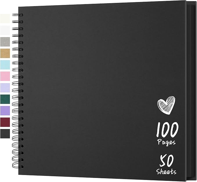 Scrapbook Photo Album 12"x12" 50 Sheets 100 Pages Hardcover Kraft Paper