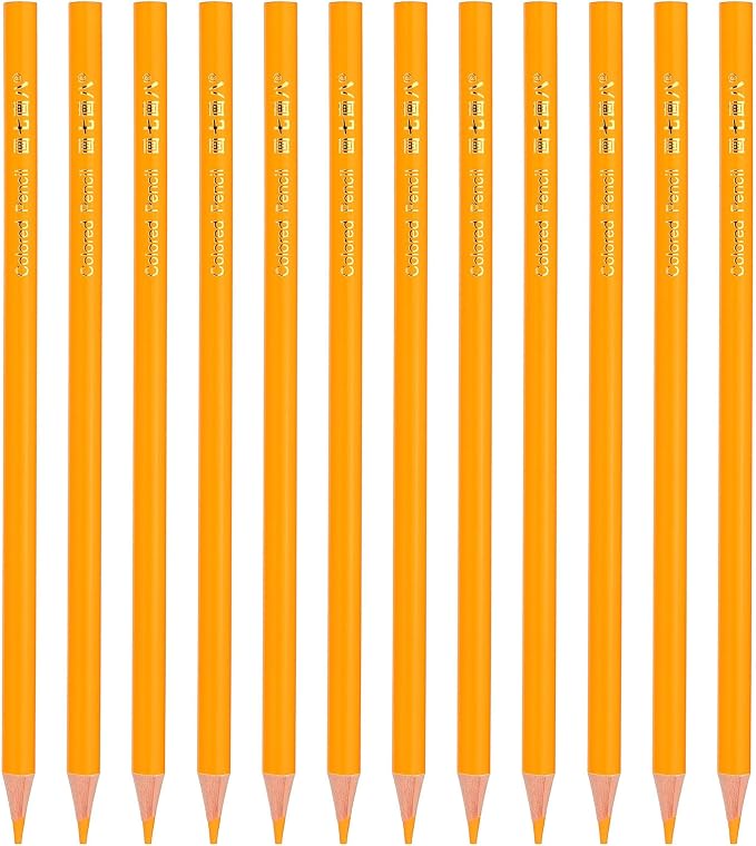 PATIKIL Orange Yellow Colored Pencils Set,12 Pcs Oil Color Pencils Wooden Coloring Drawing Pencil for Artists Art Painting