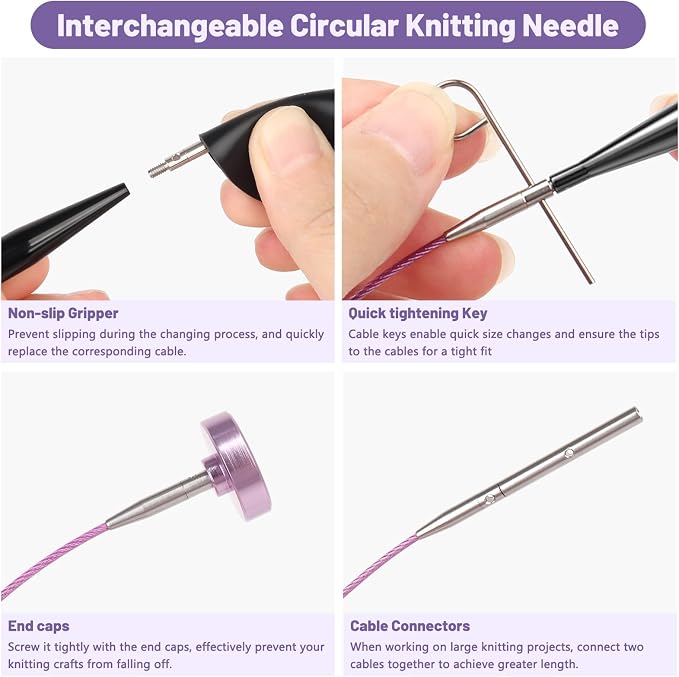 Katech Interchangeable Knitting Needles Set- 9 PRS Circular Knitting Needle