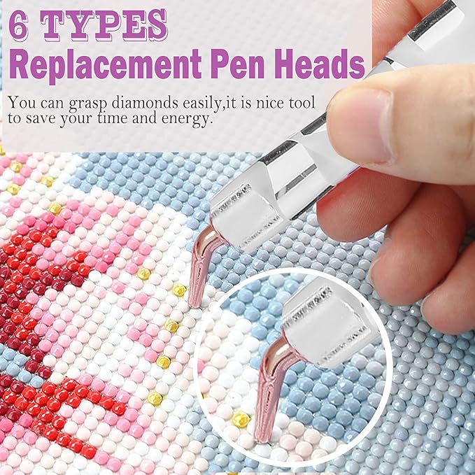 Heyseri Diamond Painting Pens, “Classic Wax Stylus” Diamond Art Pen, Gem Painting Tools Accessories, Gem Art Pen with Metal Tips for 5D Craft Nail