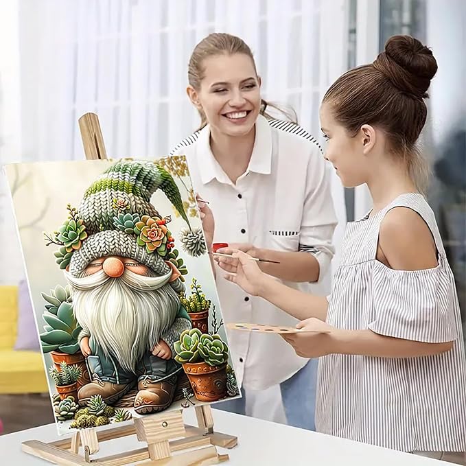 BYGFHLYW Easy Gnome Paint by Numbers Kit for Adults Beginner 16x20 in | Adult Paint by Number Kits on Canvas, DIY Painting with Numbers, Acrylic Oil Paints by Number Kits for Wall Decor