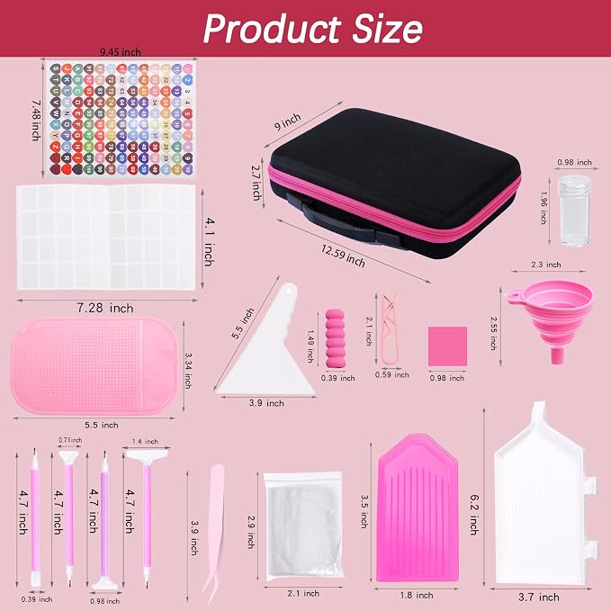 LYMUSUMI Diamond Art Storage Containers 60 Slots Diamond Painting Tools