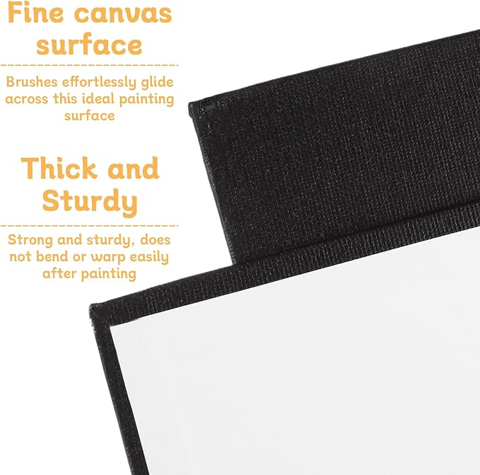 24PCS 8x10 Inch Black Canvas Panels, Small Canvas Boards for Painting, Cotton Canvas Panels for Oil Acrylic Watercolor Paint