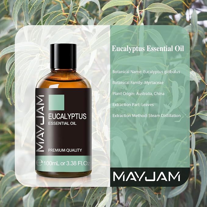 MAYJAM Eucalyptus Essential Oil for Diffuser Skin Care, 3.38FL.OZ