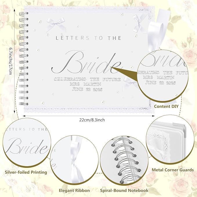 Letters to Bride Scrapbook,8.5 X 7 Inch,Classic,Silver
