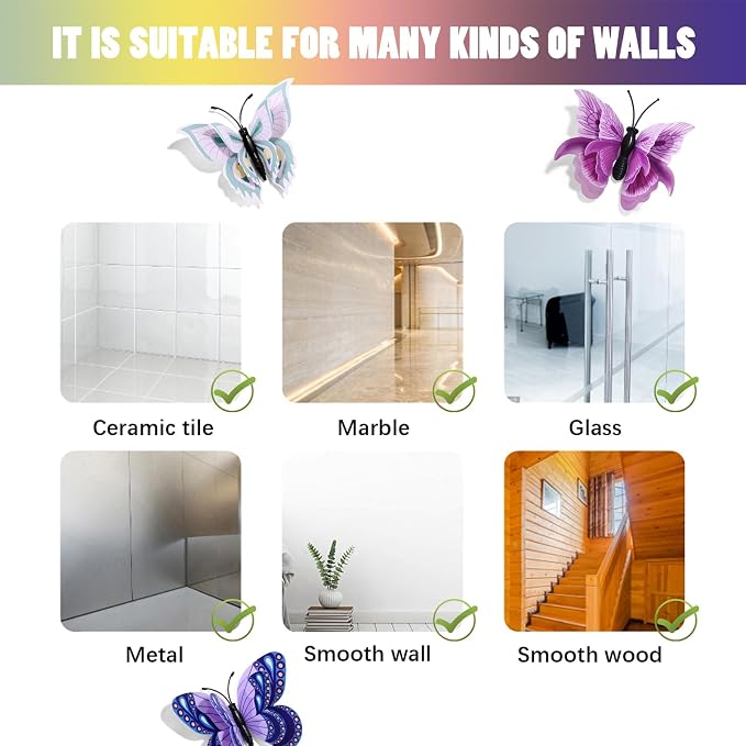 SAOROPEB 3D Butterfly Wall Decor, 24 Pcs Boho Butterfly Decorations