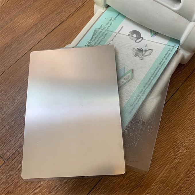 Stainless Metal Adapter Plate Cutting Machine Metal Shim Mat Pad for Thin Wafer Dies Increases Cutting Capability Scrapbooking Die-Cutting Metal Plate Adaptor 6x8.5 Inch Shims