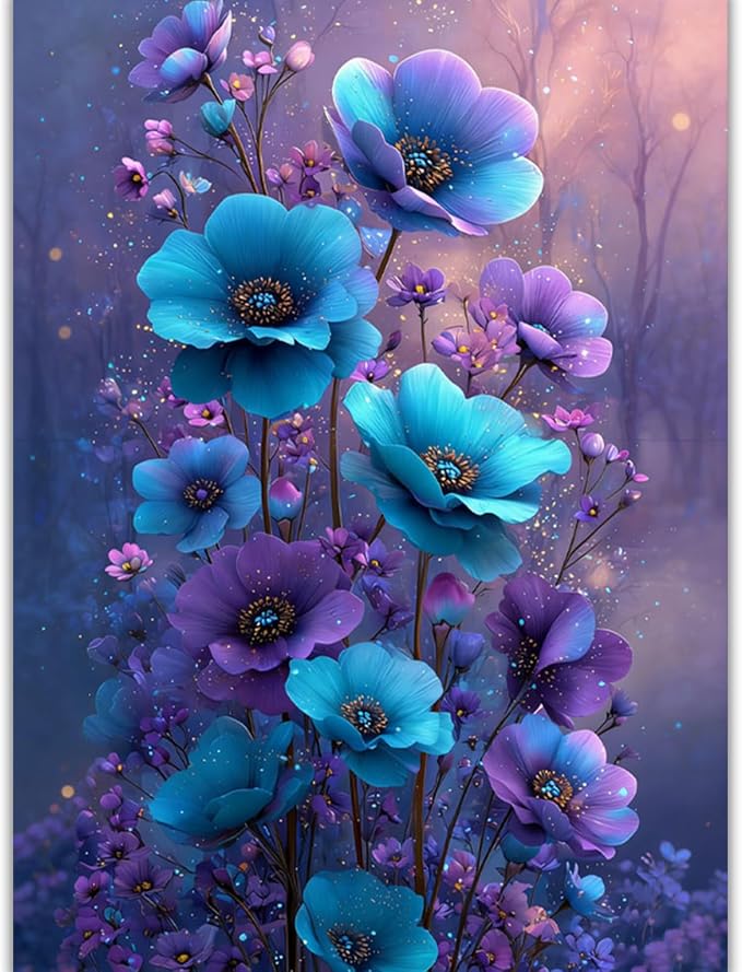 Amaieuin Flower Diamond Art Kits for Adults Beginners 12x16in