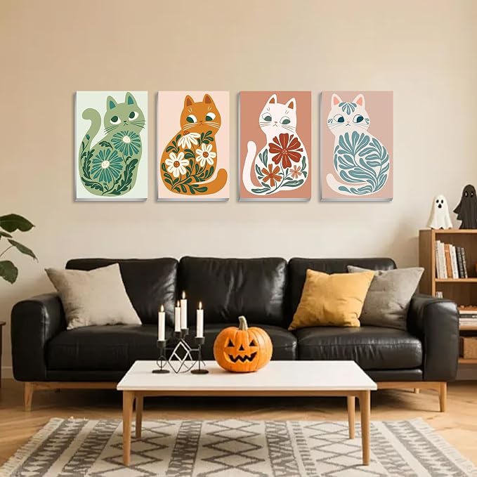 Cat Paint by Number for Adults, Paint by Numbers Kit for Adults 8x12 Inch