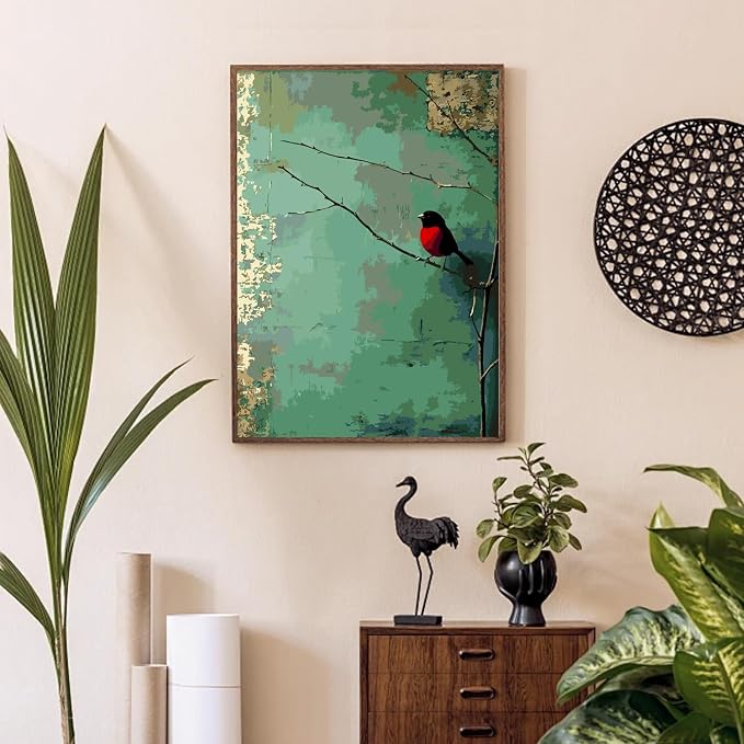 Birds Plant Paint by Numbers Kit for Adults, Color By Numbers for Adults | Funny Birds Plant Painting by Number Kits On Canvas, Number Artist Paint by Number Kit Funny Without Frame DIY, 12x16in