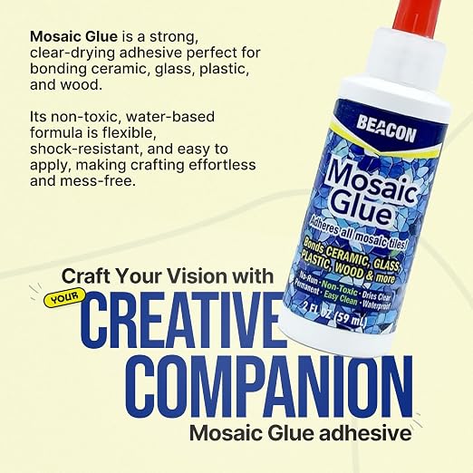 BEACON Mosaic Glue - Non-Toxic & Water Resistant, Ideal for All Tiles & Surfaces, 2-Ounce (Pack of 2)